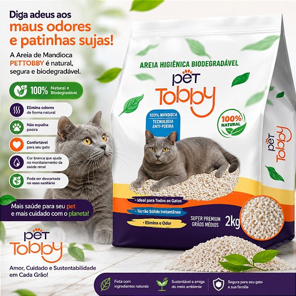 Areia De Mandioca Pet Tobby