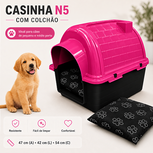 Casa Casinha Para Cachorro Com Colchão N5