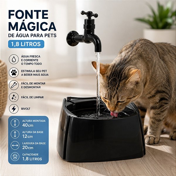 Bebedouro Torneira Mágica Para Gatos