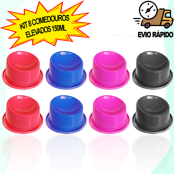 Kit 8 Comedouro Elevados 150ML