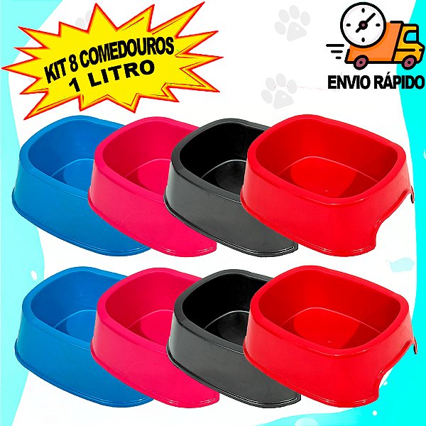 Kit 8 Comedouro Simples 1000ml