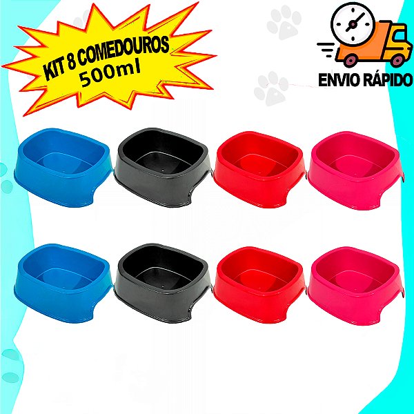 Kit 8 Comedouro Simples 500ml