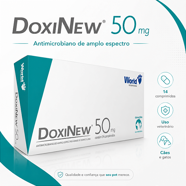 Doxinew 50mg 14 Comprimidos Antibiótico Infecções