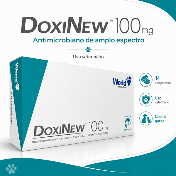 Doxinew 100mg 14 Comprimidos Antiparasitário Infeccções