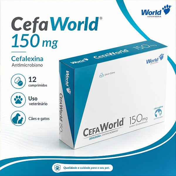 CefaWorld 150mg 12 comprimidos Medicamento Antimicrobiano
