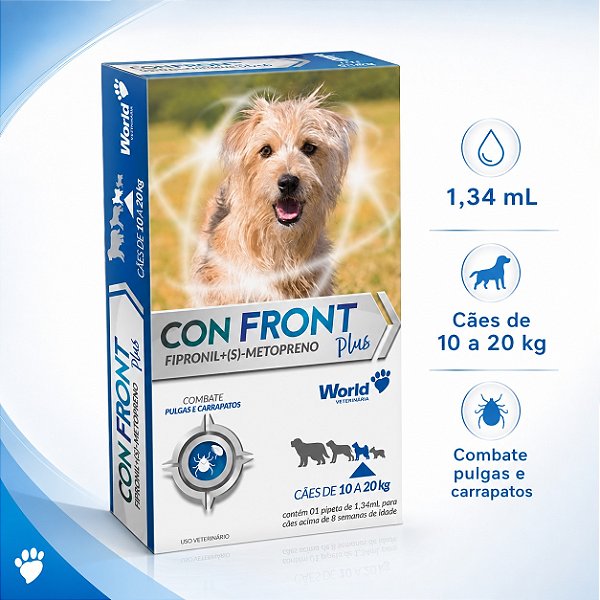 Con Front Anti-Pulgas e Carrapatos 10 A 20Kg 1,34ml