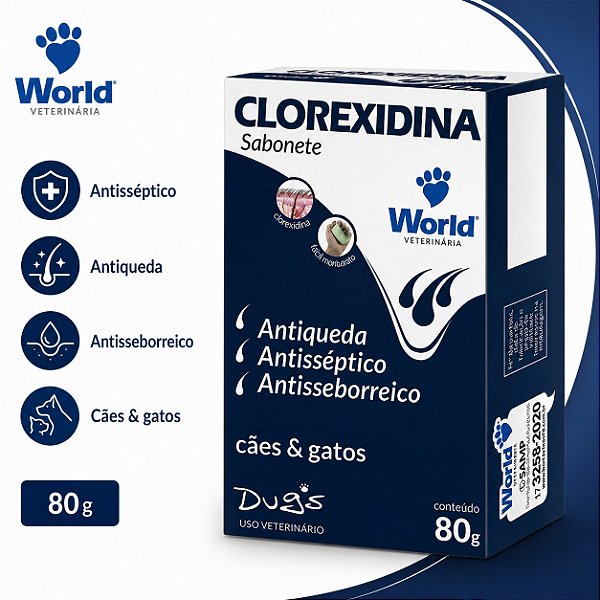 Sabonete de Clorexidina Antisséptico Para Cães