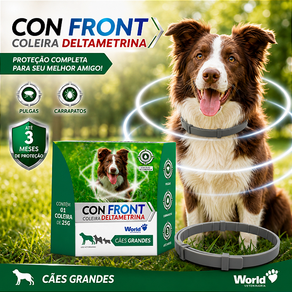 ConFront Coleira Deltametrina 25g Anti Pulgas e Carrapatos