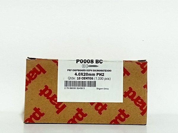 Parafuso Chipboard Bicromatizado 4,0x20mm Hardt