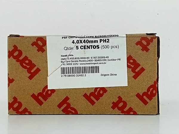 Parafuso Chipboard Bicromatizado 4,0x40mm Hardt