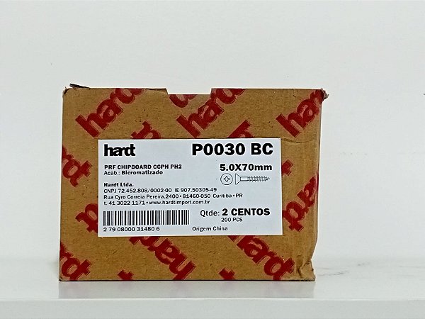 Parafuso Chipboard Bicromatizado 5,0x70mm Hardt