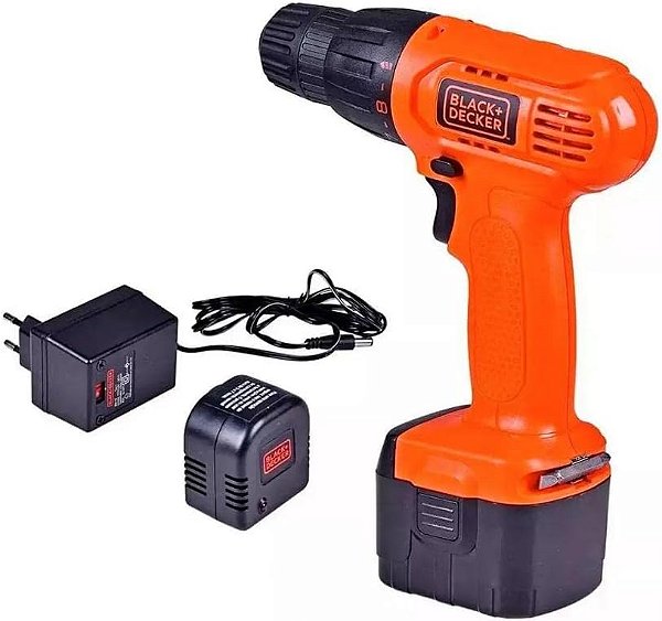 BLACK+DECKER Parafusadeira e Furadeira de 3/8 Pol. (10mm) 550 RPM com Bateria 9.6V Bivolt 110V CD961