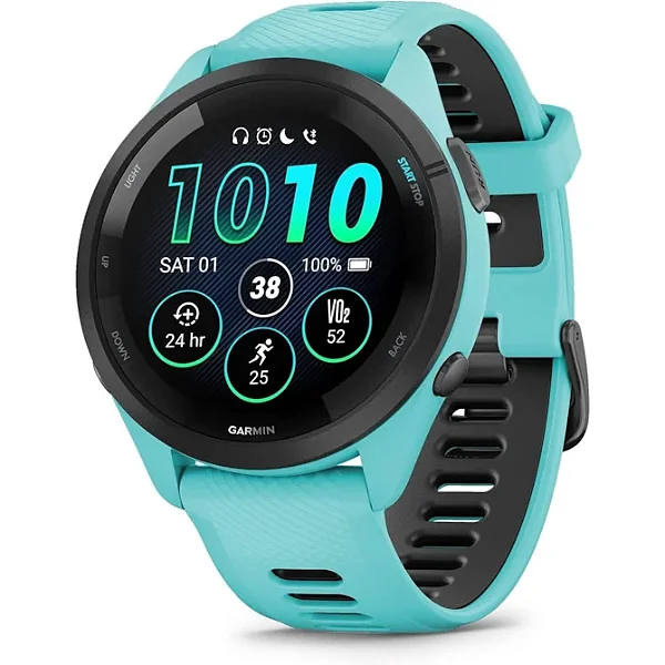Smartwatch Garmin Forerunner 265 010 02810-02 com GPS / Wi-Fi – Azul Claro/Preto