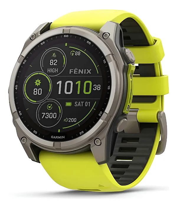 Smartwatch Relógio Garmin Fenix 8 Sapphire Solar 51 MM / Yellow Titanium (010 02907 20)