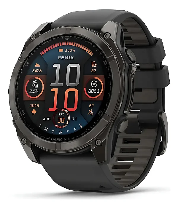Smartwatch Garmin Fenix 8 Sapphire Solar- Preto (010 02907 10)