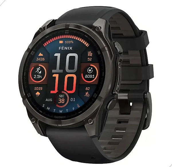 Smartwatch Relógio Garmin Fenix 8 Sapphire solar– Preto (010-02905-10)