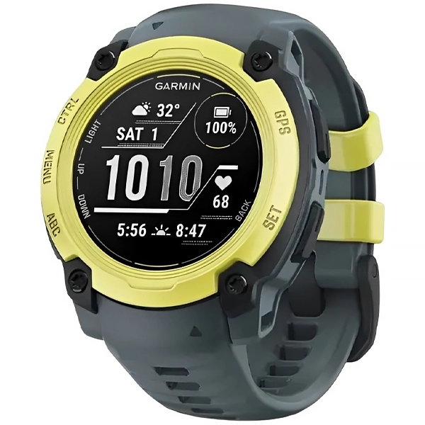 Smartwatch Relogio Garmin Instinct e 010 02932 01 40MM com Gps / Bluetooth - Amarelo/Azul