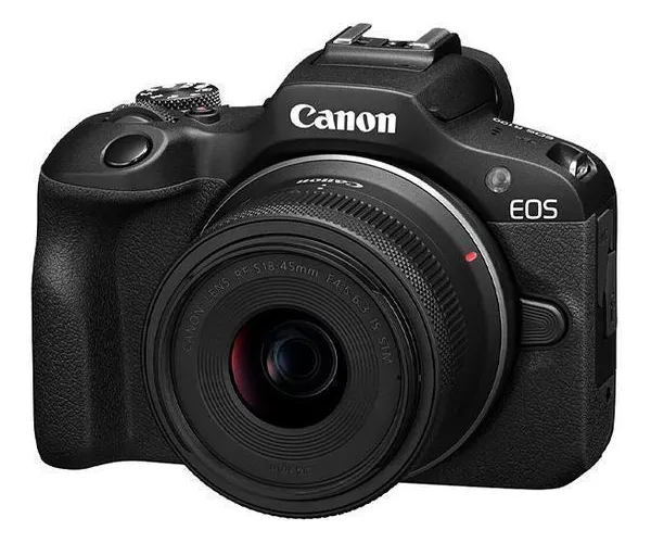 Câmera Canon Eos R100 24.1MP Wi-Fi/Bluetooth com Lente RF-s 18-45 MM Is STM - Preta