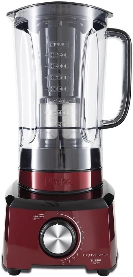Liquidificador Philco Plq1350 Turbo Inox Max Pro 6 1200w Cor Vermelho 220v