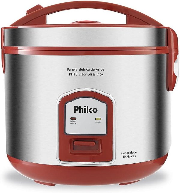 Panela de Arroz Visor  PH10V 10 xícar Glass Inox Philco 220v