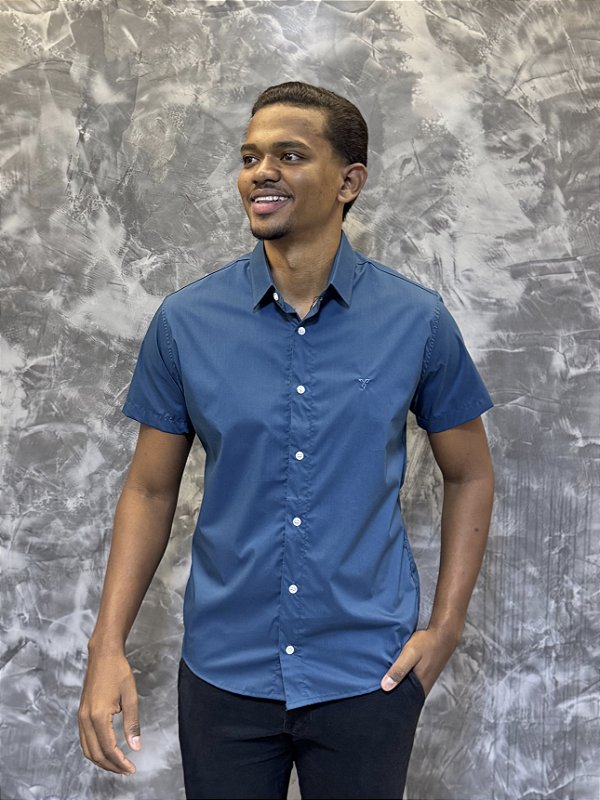 CAMISA SOCIAL MC JP AZUL PETROLEO