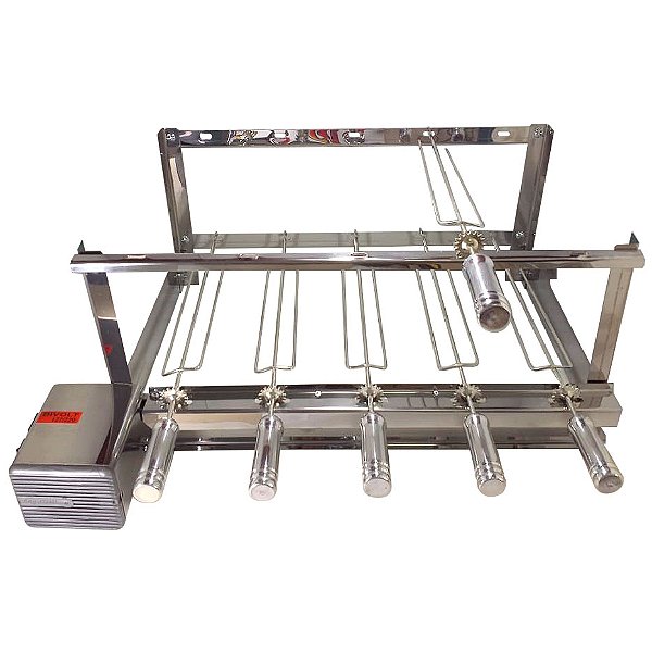 Grill Giratório Inox – Kit 620 Alto 5 Espetos Cabo Alumínio