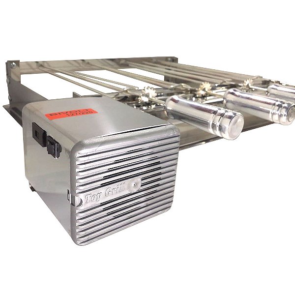 Grill Giratório Inox – Kit 520 Baixo 4 Espetos Cabo Alumínio
