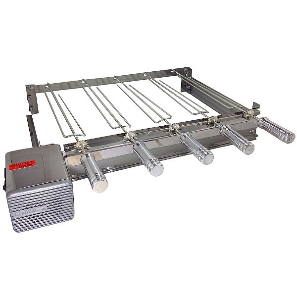Grill Giratório Inox – Kit 620 Baixo 5 Espetos Cabo Alumínio
