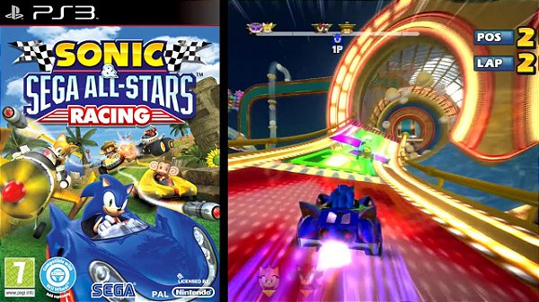 SONIC SEGA  ALL STARS RACING - PS3 SEMI NOVO