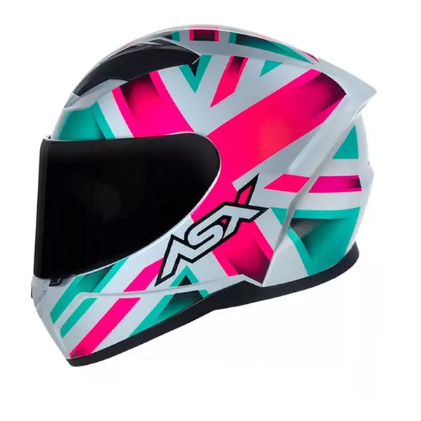 Capacete Asx City Kingdom Brilho Branco/ Rosa/ Tiffany