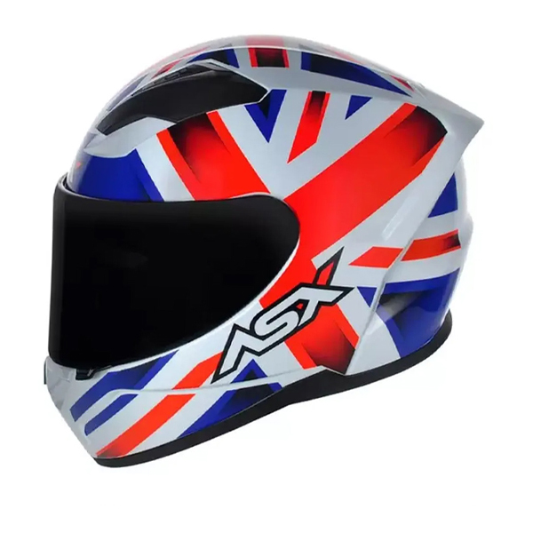 Capacete Asx City Kingdom Brilho Branco/vermelho/azul
