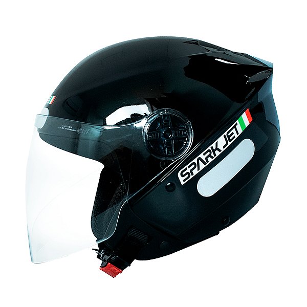 Capacete Spark JET Solid Preto Brilhoso