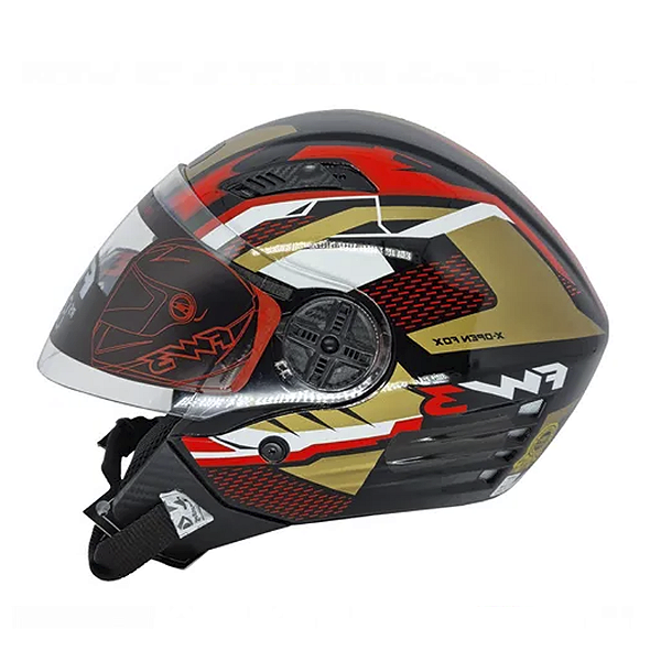 Capacete Aberto FW3 X OPEN UP 43 C/Óculos Preto/Marron