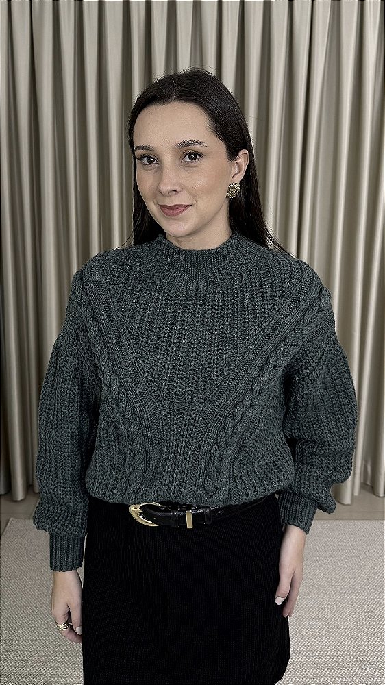 Blusa Tricô Trança - Verde