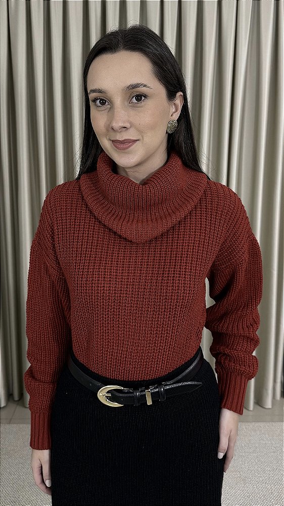 Blusa Tricô Gola - Vermelha