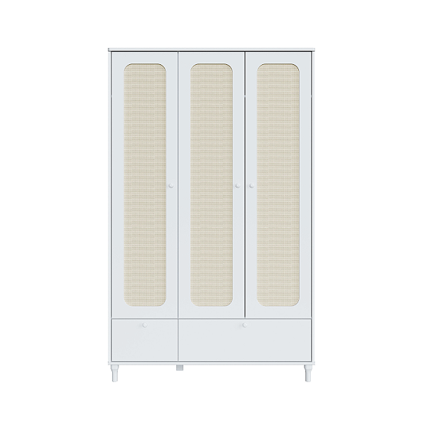 Guarda-Roupa Infantil 3 Portas Rattan Coleção Fofura