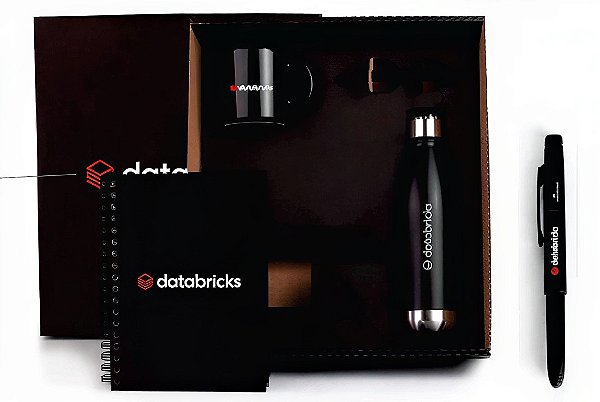 Kit Escritório com Caderno, Caneca, Squeeze e Caneta