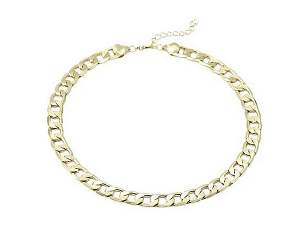 Colar Gargantilha Dourada Groumet Tendência Moda Feminina