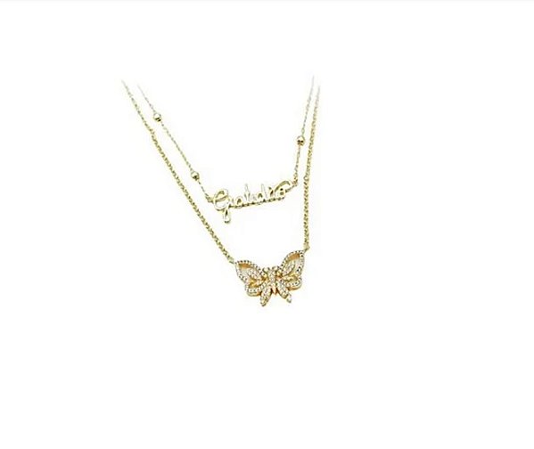 COLAR BORBOLETA E GRATIDÃO