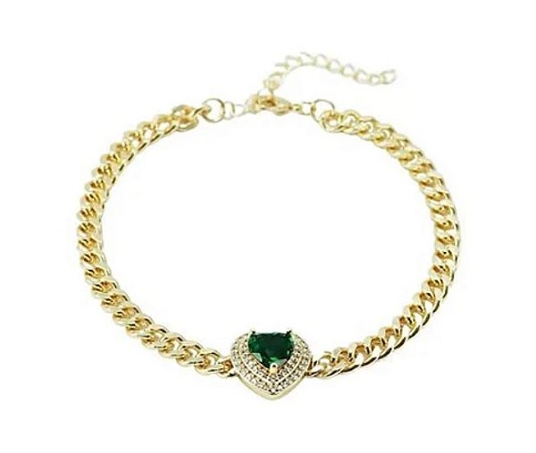 PULSEIRA FEMININA CORAÇÃO VERDE