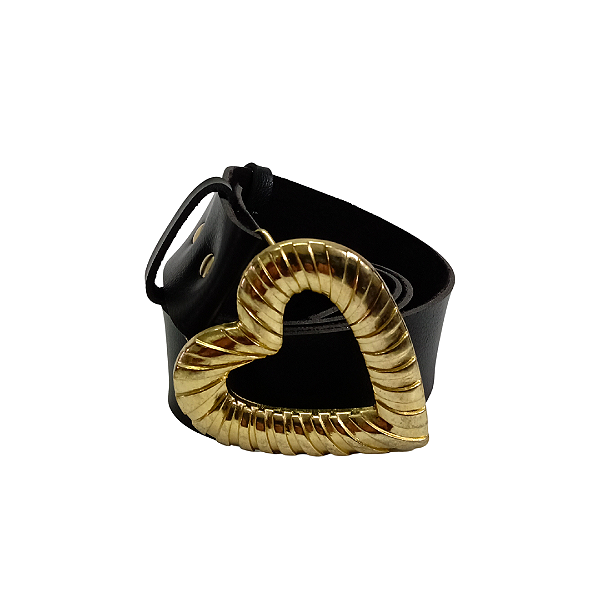 Cinto Feminino Estiloso com Fivela Coração Vazado Dourado – Look Fashionista