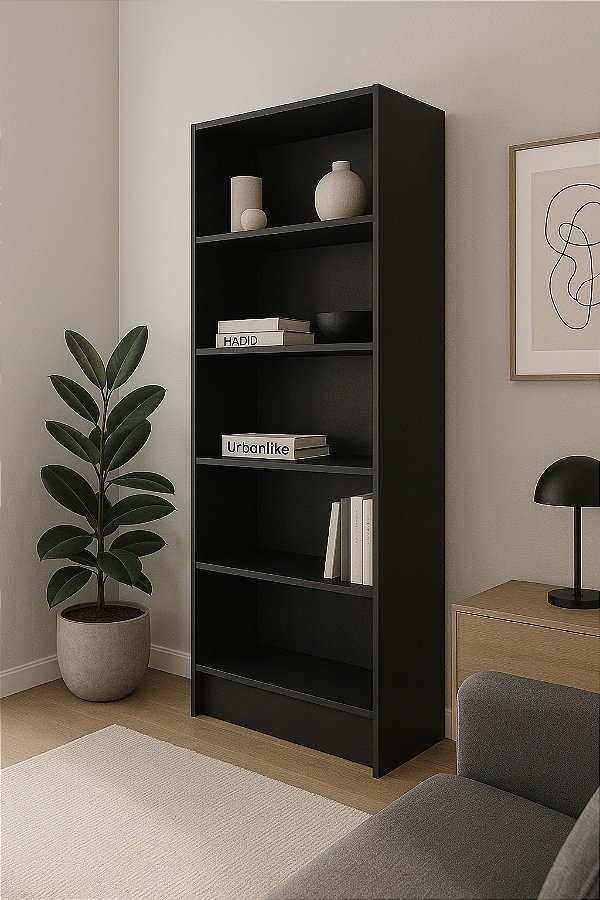 Armário Organizador 5 Prateleiras Multiuso 91,2cm Preto Cód.305PR912