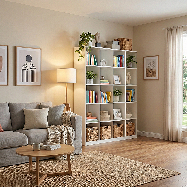 Armário Colmeia Organizador Livreiro 20 Nichos Multiuso Branco Cód.320