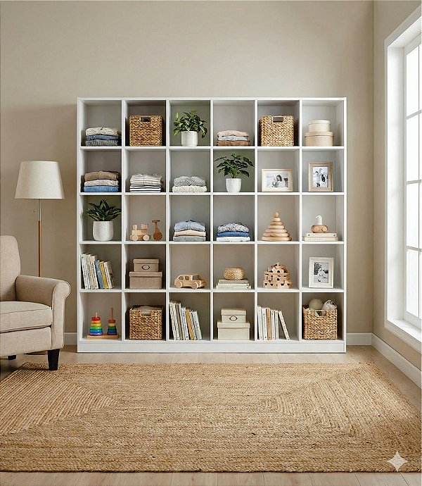 Armário Colmeia Expositor Nicho 30 Nichos Branco Cód.330