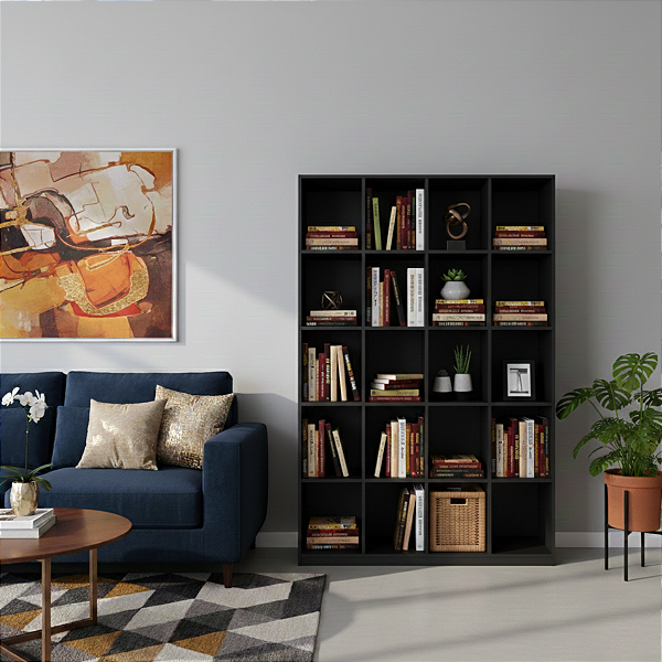 Armário Colmeia 20 Nicho Expositor Organizador Estante Preto Cód.320