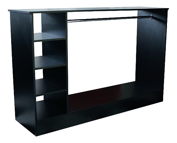Balcão Arara Com Cabideiro Expositor 1,50m Cor Preto Cód.406