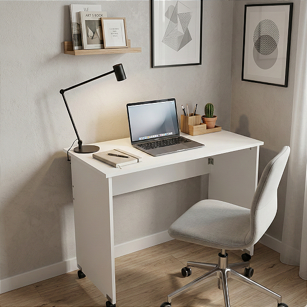 Escrivaninha Multiuso Dobrável Home Office Branco Cód.701