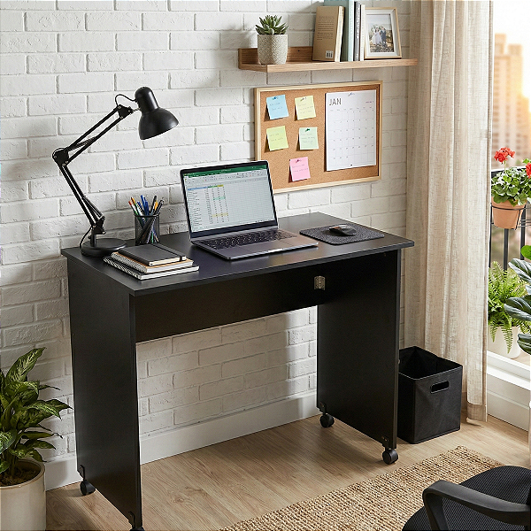 Escrivaninha Multiuso Dobrável Home Office Preto Cód.701