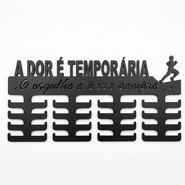 Porta Medalhas De Corrida Masculino - Mdf 6mm Color Preto