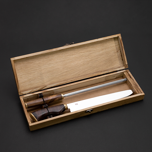 Conjunto Campeiro Faca e Chaira com caixa